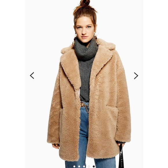 borg coat topshop